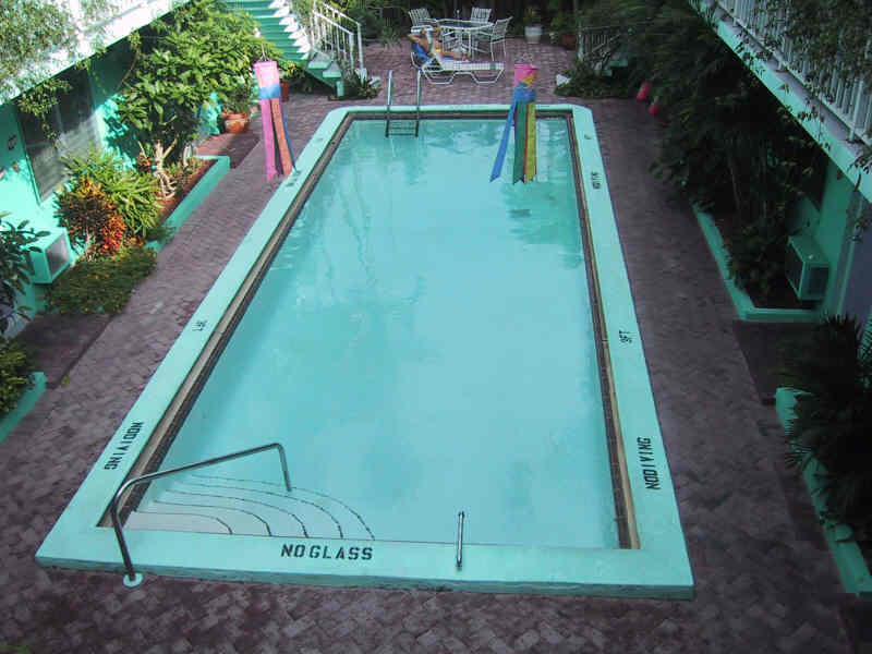 the blue dolphin hotel Fort Lauderdale view from room 204 pool