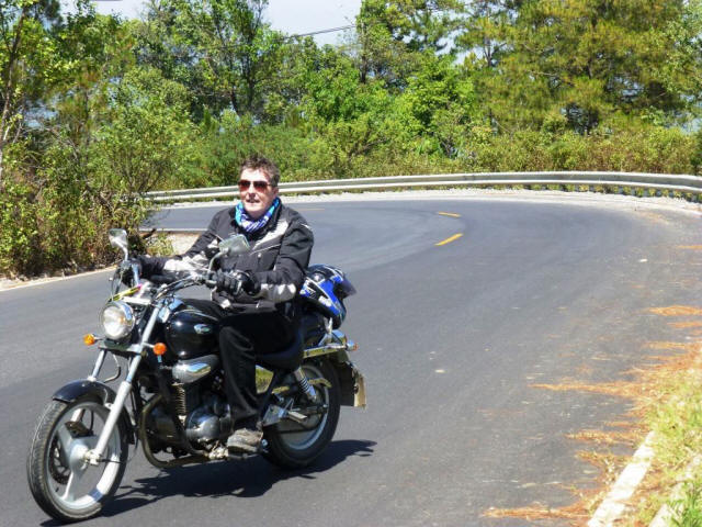 Beat on motorcycle after corner