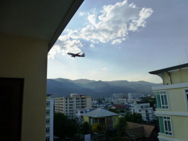Chiang Mai plane starting from balcony