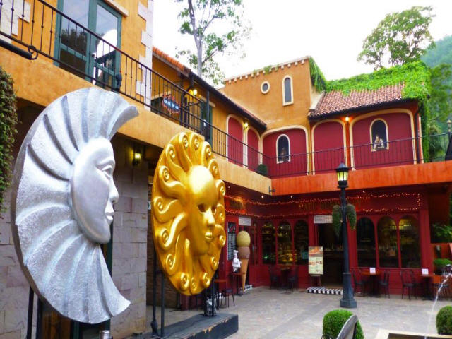 Sun and moon sculpture