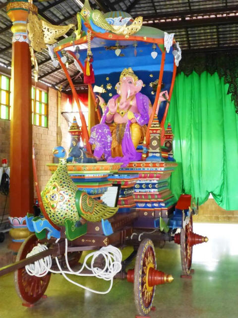 Thailand Chiang Mai temple gods on wagon