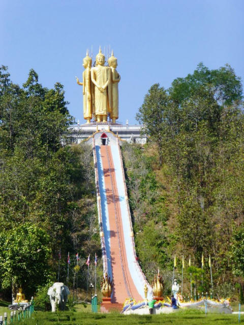 Thailand Chiang Mai temple long stairs