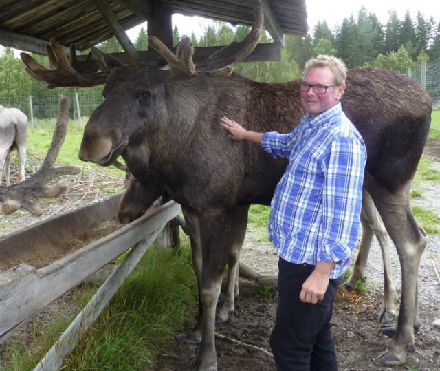 Stefan and elk at park