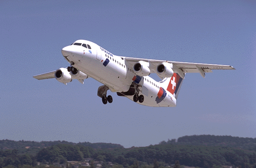 HB-IXW Avro RJ100 Jumboline LX Landing