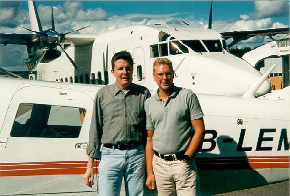 HB-LEM ESNH Stefan and Beat in front of big plane