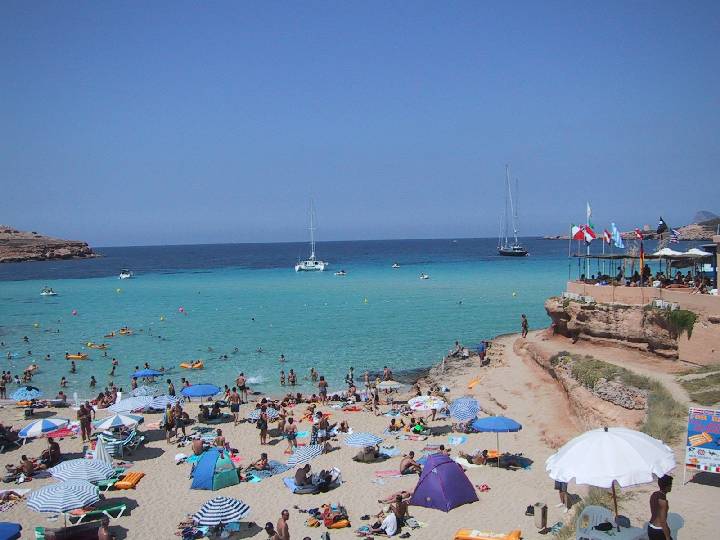 LEIB Ibiza Spain  Cala Comte nicest Beach people