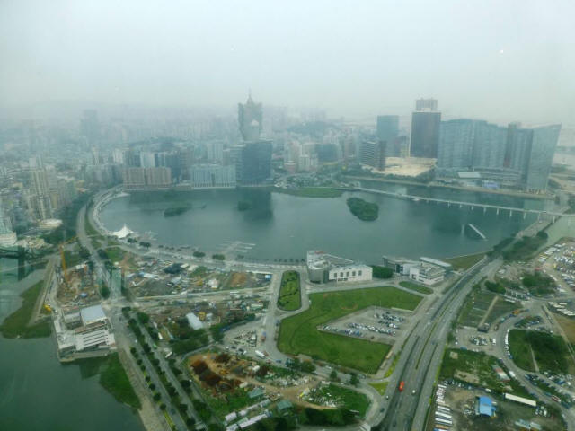 Macau view out of window skyline