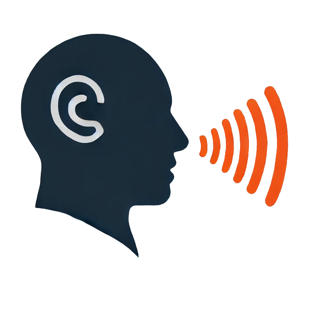 Person Speaking Blue Orange sound waves