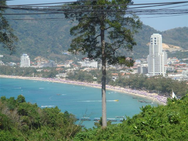 Phuket beach view from hill