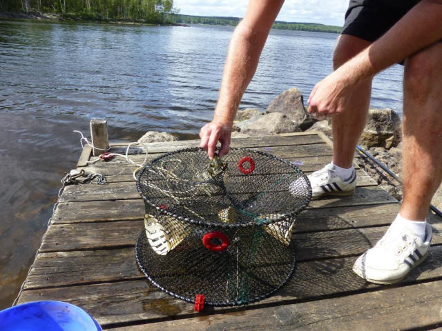 Stuga Kräft fishing net on boat landing