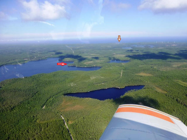 Flying over new area Stuga Harrsjon