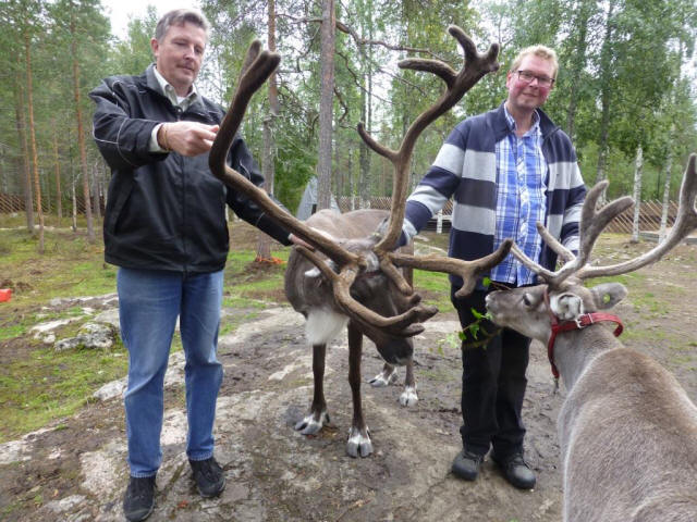 Stefan and Beat with reindeer