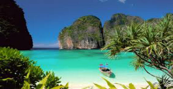 Thailand view beach and boat